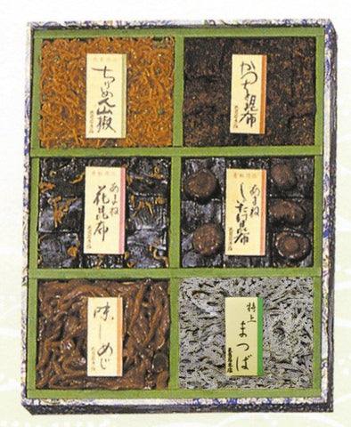 しめじ、特上まつば、あまねしいたけ昆布、あまね花昆布、ちりめん山椒、かつを昆布